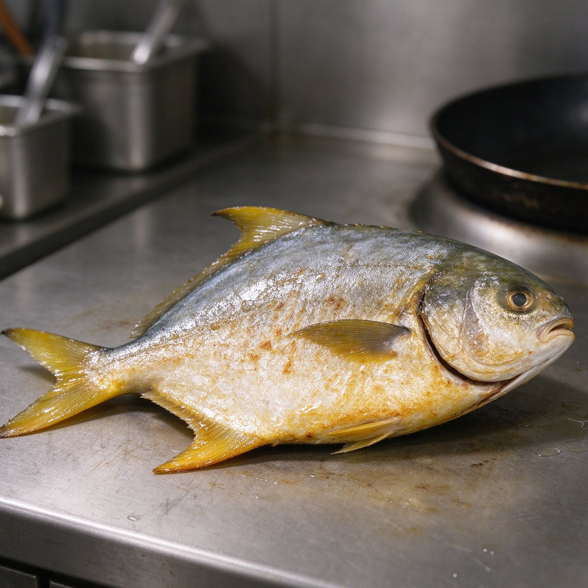 Premium Fresh Whole Golden Pomfret